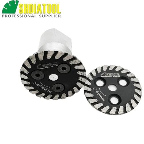 SHDIATOOL 1pc Hot pressed mini diamond engraving saw blade with removable M14 long flange and 1pc blade engraver cutting disc