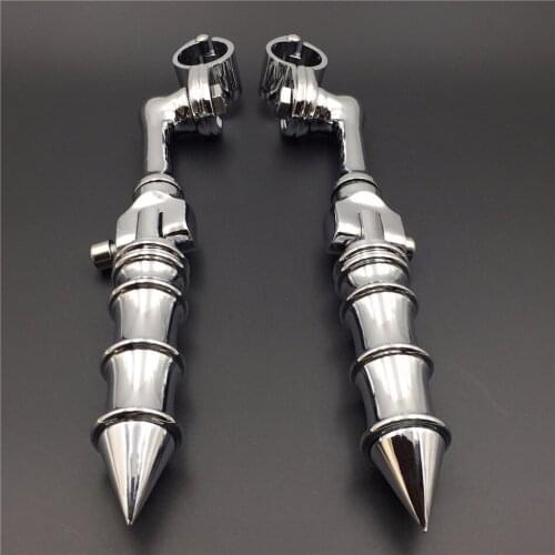 Aftermarket Long Angled Peg Mounting Kit with Foot Peg For Bike with 1-1/4 inch (1.25") Front Engine Guard Frame Honda Suzuki