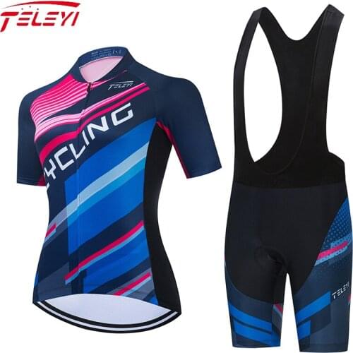 Womens Cycling Jersey Set 2021 Bike Bib Shorts Bicycle Clothes MTB Pants Suit Sport Wear Summer Cycling Clothing Ropa Ciclismo