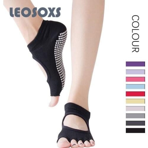 1 Pair Women Yoga Socks Quick-Dry Anti Slip Silicone Gym Pilates Ballet Socks Fitness Sport Socks Cotton Breathable Elasticity