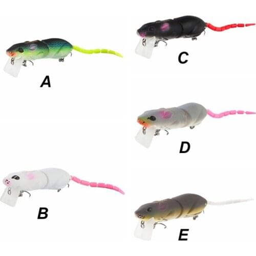 1Pcs80cm Fishing Lure With Treble Hook Plastic Mouse Lure Swimbait Artificial Fishing Lure Special Tail Design Rat Fishing Bait