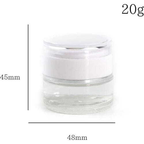 20ml Clear Glass Jar With White Cap Wholesale and Retail