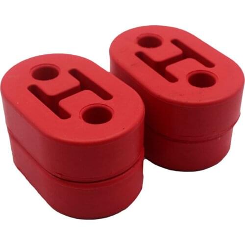 4Pcs Red Exhaust Mount Repair Hanger Bracket Heavy Duty Rubber 2 Holes