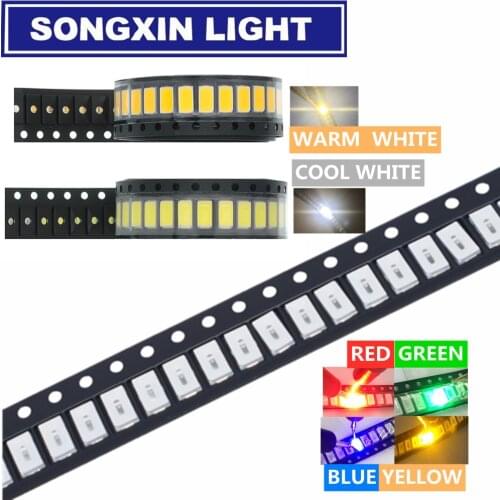 4000pcs/lot SMD LED Diodes 5730 5630 Diode 5730 SMD LED Diodo Kit Green RED WARM White ICE Blue Yellow Pink Purple-UV Orange