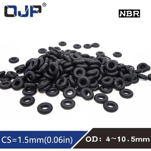 50PC/lot Rubber Ring NBR Sealing O Ring CS 1.5mm OD4/4.5/5/5.5/6/6.5/7/7.5/8/8.5/9/9.5/10/10.5mm O-Ring Seal Gasket Ring Washer