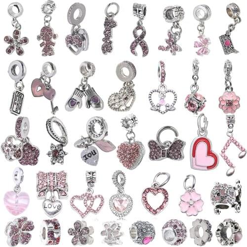 2Pcs/Lot 2021 New Hot Sale Sparkling Bow-knot Infinity Beads Charms Fit Brand Charm Bracelets Bangles For Women Jewelry Making