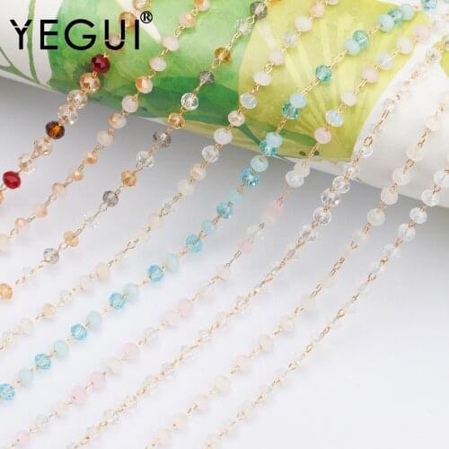 YEGUI C125,jewelry accessories,diy beads chain,18k gold plated,0.3 microns,hand made,diy bracelet necklace,charms,1m/lot