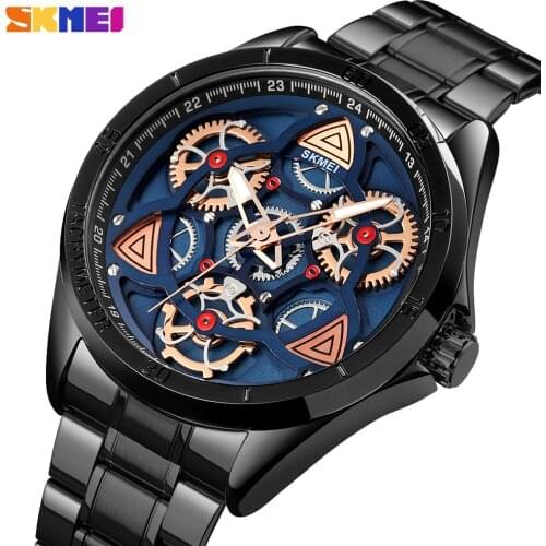 SKMEI Fashion Luxury Mens Quartz Watch Sports Business Dress Clock Waterproof Steel Strap Male Wristwatches Relogio Masculino