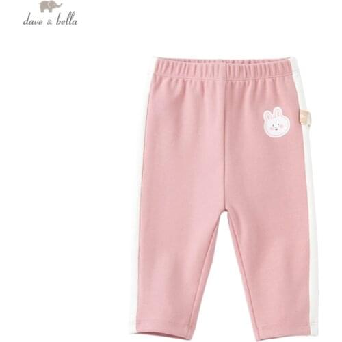 DBZ19329-K dave bella autumn baby girls 18M-13Y cartoon pants children full length kids girl pants infant toddler trousers