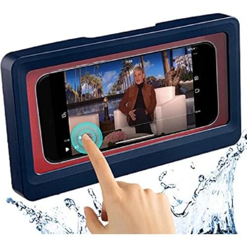 Shower Phone Holder Waterproof Anti-Fog Touch Screen Wall Mount Phone Holder for Shower Bathroom Mirror Bathtub Window Box