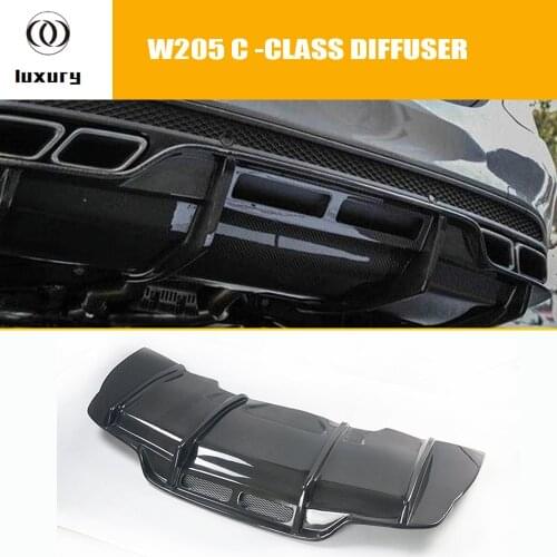 W205 PSM Style Carbon Fiber Rear Bumper Diffuser Protecter for Benz W205 C180 C200 C300 C43 With Amg Sport Bumper 2015 - 2019