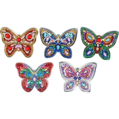 Butterfly Design Diamond Keychain Keyring Diamond Painting Kits Diamond Embroidery Cross Stitch Bag Pendant Ornament Gift