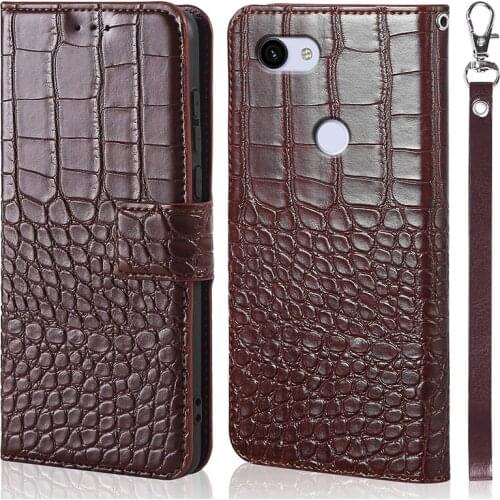 DOREXLON crocodile texture phone Case for Google Pixel 3XL Lite Pixel 3A XL Magnetic clasp flip leahter Phone Case capa