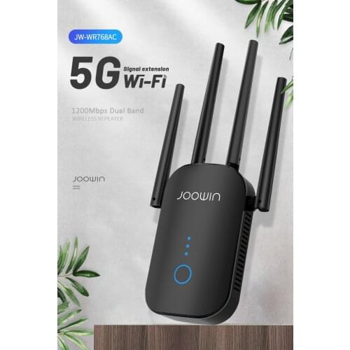 Dual Band 1200Mbps WiFi Extender Internet Signal Booster Wireless Repeater 2.4GHz 5GHz Wi-Fi Range Extender Power 4*3di Antenna