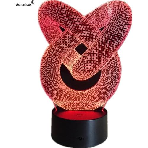Abstract Circle Spiral Bulbing 3D LED Light Hologram Illusions 7 Colors Change Decor Lamp Best Night Light Gift For Home Deco