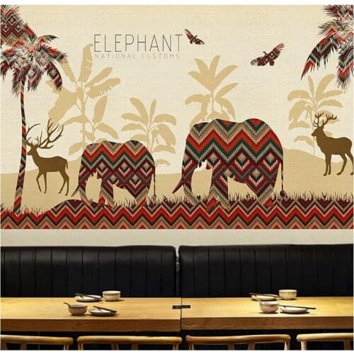 Drop Shipping photo Wallpaper Southeast Asian Style Wallpaper Hotel Nostalgic Theme Hotel Thai Beauty Salon Yoga Studio Mural