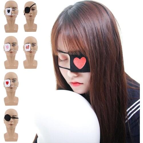 Cotton Eye Mask Anime Cosplay Costume Eyeshade Heart Embroidery Single Eye Mask Blindfold