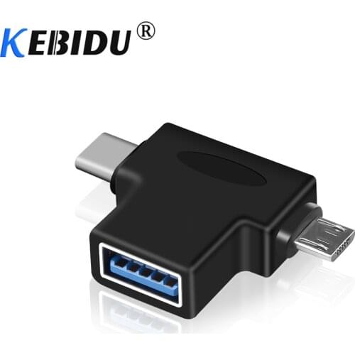 Kebidu 2 in 1 Phone OTG Mini Adapter Micro USB Type C to USB 3.0 Converter Charging Data Sync Cable for Samsung Xiaomi Huawei LG