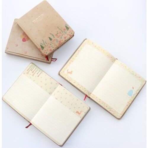 Classic vintage craft hardcover school student composition notebooks stationery,cartoon colorful kids notebook,thick 148 sheets