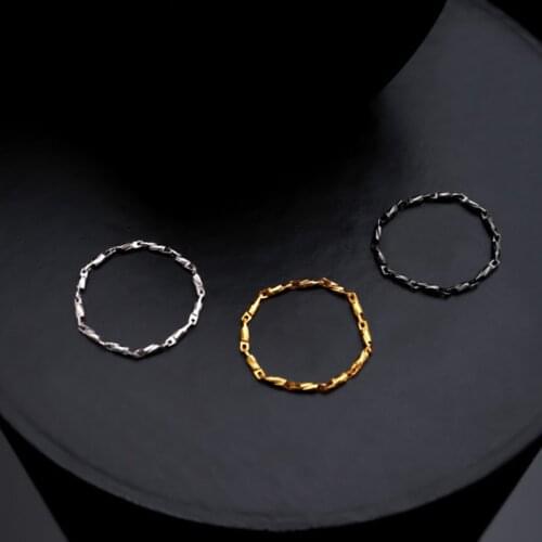 2021 fashion new Korean temperament TV thin Knuckle Chain Rings Link Twisted Geometric Rings Vintage Finger Chain Unisex Rings