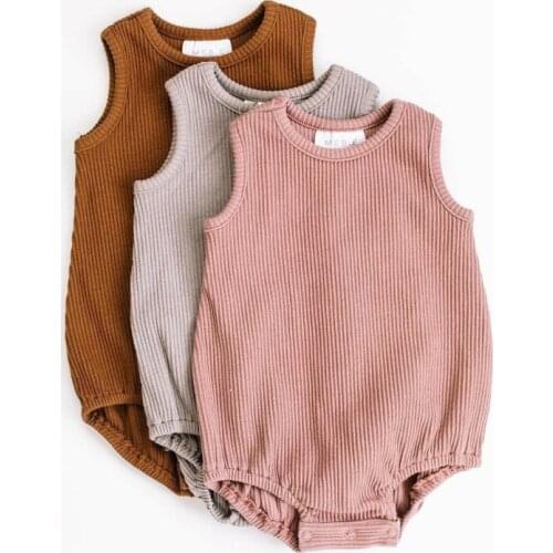 Newborn Baby Girls Summer Clothing Sleeveless Cotton Blend Romper Jumpsuit Outfits 0-24M