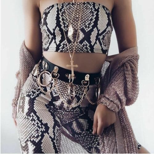 Lady Boob Tube Top Cropped Women Soft Stretch Strapless Bandeau Snake Camis Top