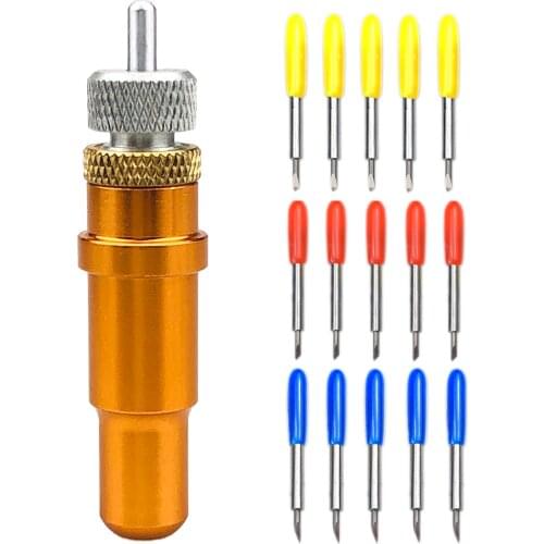 30/45/60 15pcs Degrees Plotter Blades Vinyl Cutter 2mm Knife Carving Machine for Skycut V + 1pc Blade Holder Dia.12mm