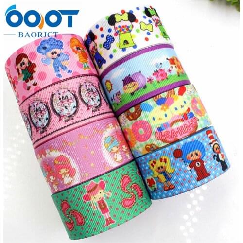 OOOT BAORJCT 176134,25mm 10yard Cartoon Ribbons Thermal transfer Printed grosgrain Wedding Accessories DIY handmade material