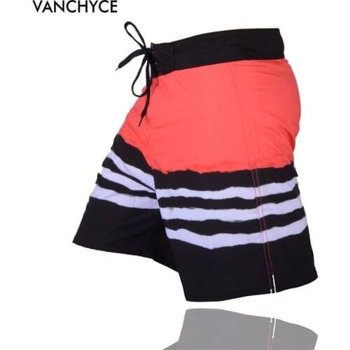 VANCHYCE Summer Red Shorts Men Beach Shorts Men Bermuda Short Quick Dry Silver Boardshorts Board Shorts Brand Swimwear Men