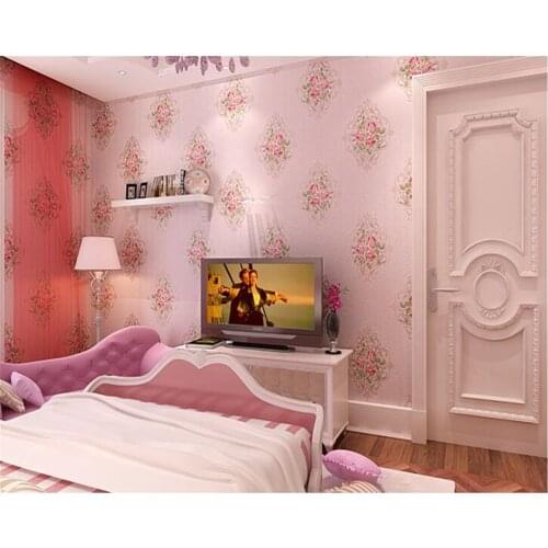 Beibehang American nonwovens 3d wallpaper pastoral living room warm bedroom flowers sofa TV background wallpaper papel de parede