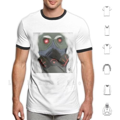 Offworld Terror T Shirt DIY Cotton Big Size 6xl Fantasy Science Fiction Terror Horror Scary Gas Mask Red Eyes Beast
