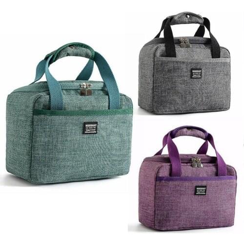 Portable Lunch Bag New Thermal Insulated Lunch Box Tote Cooler Handbag Bento Pouch Dinner Container School Food Storage Bags