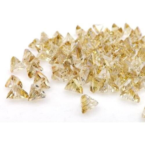 Qiaohe 2018 New 6mm 100pcs Glass Triangle crystal beads Loose Special beads interval bead Use Earring Pendant DIY jewelry Making