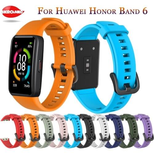 Sport Silicone Watch band For Huawei Honor Band 6 Smart Watch Wristband Replacement Original Soft Strap For Huawei Watch Band 6