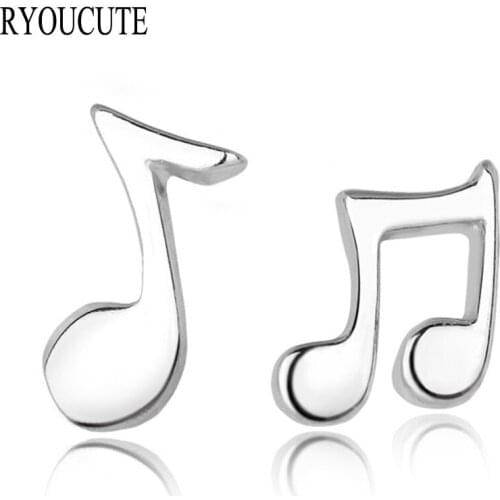 Bijoux New Designer Silver Color Music Note Sign Stud Earrings For Women Christmas Gift Fashion mujer femme Gifts