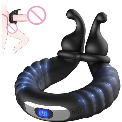 Silicone Ring Penis Vibrator in Vibrating Massager Delay Ejaculation Bullet Vibrators Erection Cock Lock Ring Sex Toys for Men