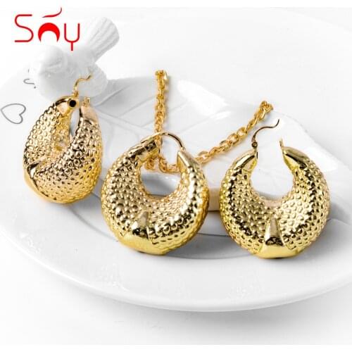 Sunny Jewelry Fashion African Earrings Pendent Big Sets Women Girl Large Light Style For Wedding Party Gifts Trendy Classic