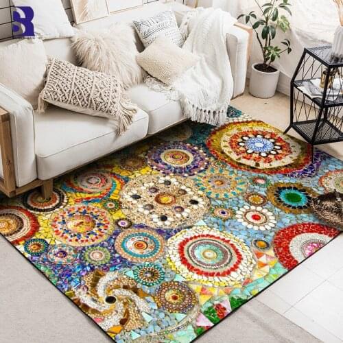 SunnyRain 1-piece Fleece Printed Bedroom Rug Large Area Rugs for Living Room Kitchen Rug Washable