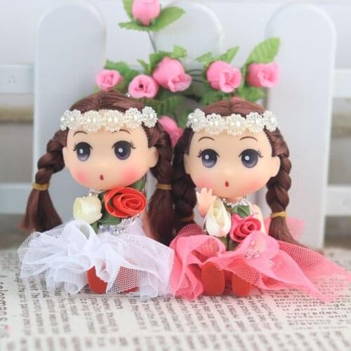 12cm Wedding doll Kids Toys Interactive Baby Dolls Toy For girls cute Garland doll Toys Keychain Birthday gifts Backpack pendant