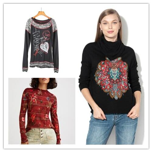 2019 Spain Deg style multi type elastic long sleeved single collar knitwear Jersey sweater 2