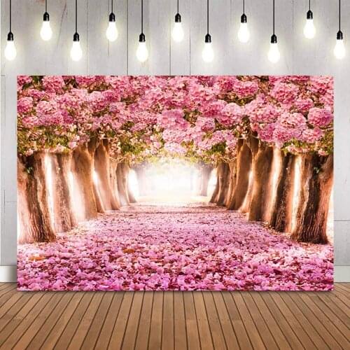 Spring red floral photography backdrop flowers path photo background studio girl brithday newborn kids photo booth studio props