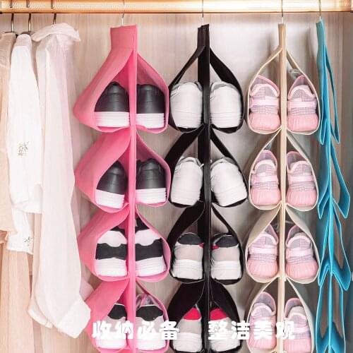 Shoe Hanger Organizer Folding Home Wardrobe Dormitory Portable Outdoor Travel Shoe Bag Kitchen Sundries Hanging Storage Bag