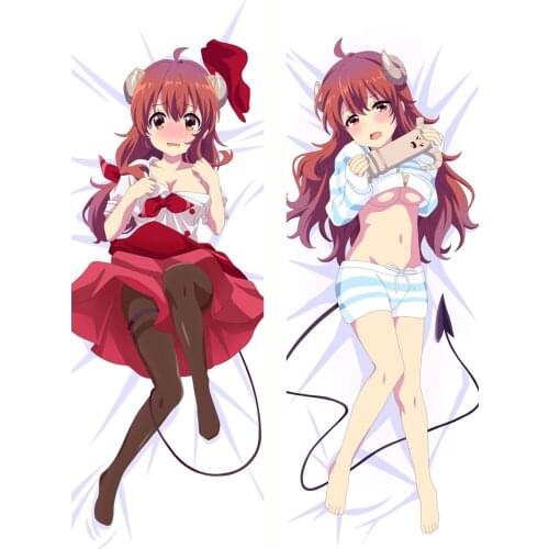 Japanese Coscase Anime Yuko Yoshida The Demon Girl Next Door Dakimakura Decorative Pillow Case Hugging Body Pillow Cover Case