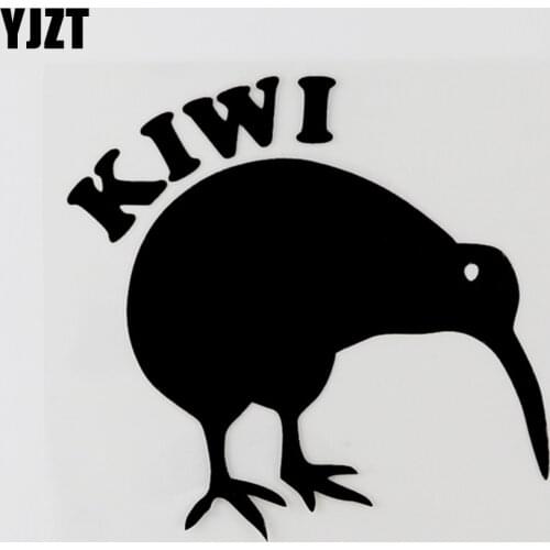 YJZT 13.3CM×12.8CM Interesting Kiwi Bird Decoration Decal Car Sticker Black/Silver Vinyl 8C-0635