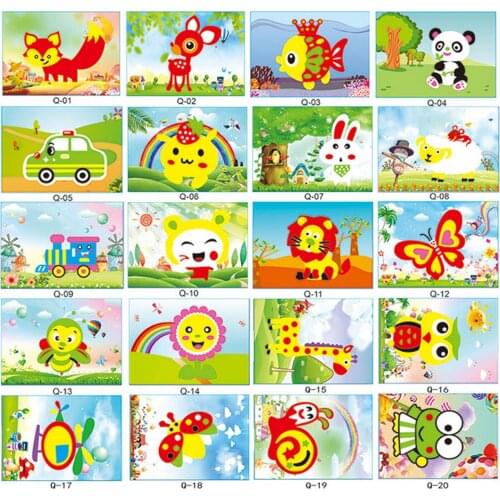 10pcs DIY Funny Cartoon 3D EVA Foam Sticker Puzzle Toys Art Crafts for Children Kids Toddlers Birthday Gift Random Style
