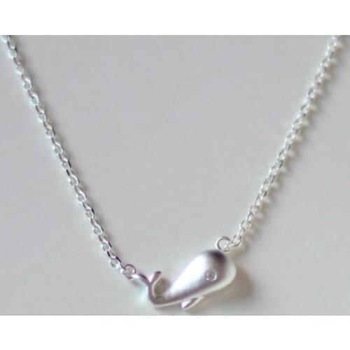 Whale Baby Clavicle Chain Cute Sweet Fresh 925 Sterling Silver Temperament Personality Fashion Female Necklace SNE093