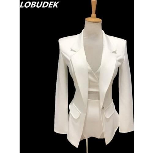 Women Three Piece Set Jazz Modern Dance Costume Sexy DJ Singer Dancer Stage Outfit Nightclub Bar Fashion Performance Clothes