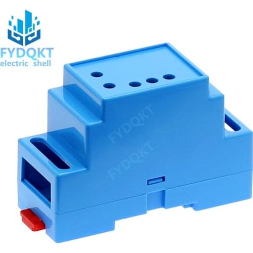 1PC DIN Rail PLC Data Transfer Case Controller 4-01-3A 88x37x59mm Light Blue 35-Rail ABS Plastic Junction Box