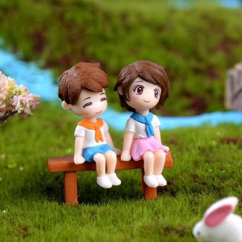 3Pcs/set Mini Couple Dolls Decor Dollhouse Terrarium Micro Landscape Fairy Garden Miniature Decor DIY Action Figure Figurine