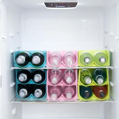 3PC Stackable Kitchen Refrigerator Organizer Rack Frozen Drink Bottle Wine Beer Soda Coke Drink Can Bottled Water Storage Shelf